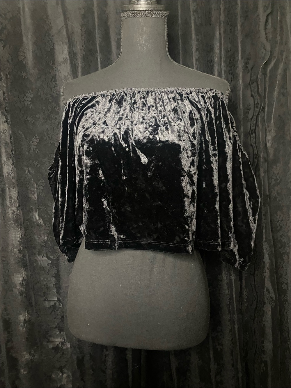 Gothic Y2K Grunge Winged Sleeve Top